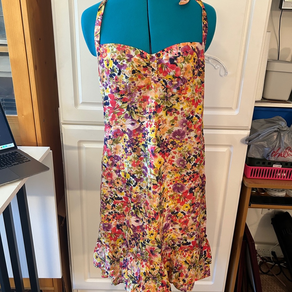Ann Taylor Loft Halter Dress Floral Size 12